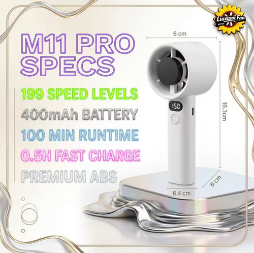Portable Mini LED Display Fan – Rechargeable USB Handheld Cooling Fan | Digital Battery Display, Quiet Travel & Desk Fan